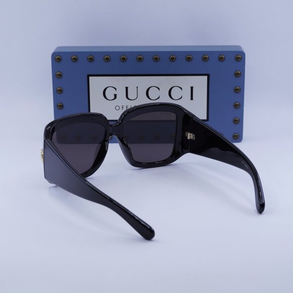 Gucci GG1402SA 001 Square Sunglasses - Black/Grey - Picture 9 of 10